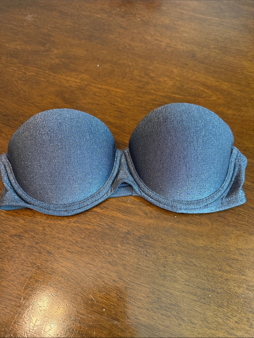 PINK Victoria's Secret Shimmery Charcoal Strapless Bandeau Bra